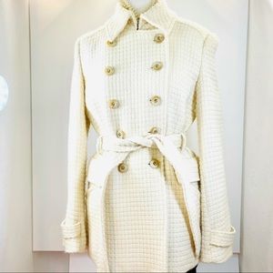 Phillipe Adec 2 Dbl-Breasted Waffle Texture w/ Coat Creamy to pale yellow color